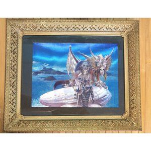 Vintage Chris Achilleos Fantasy Dragon Queen Dufex Print 2000 Vivid Foil Framed